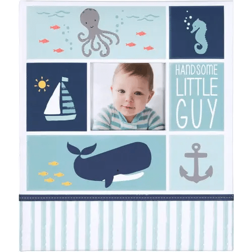 Carter's B0-14074 Blue Nautical First 5 Years Loose Leaf Baby Memory Book for Boys, 64 Pages