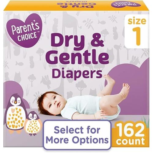 Parent's ~Choice Dry & Gentle Diapers ~ Size (1, 162, Count)