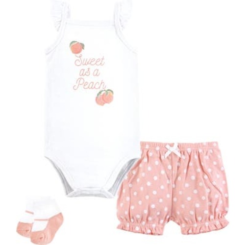 Coordinated Bodysuit Outfit with Shorts and Socks, 3-6M