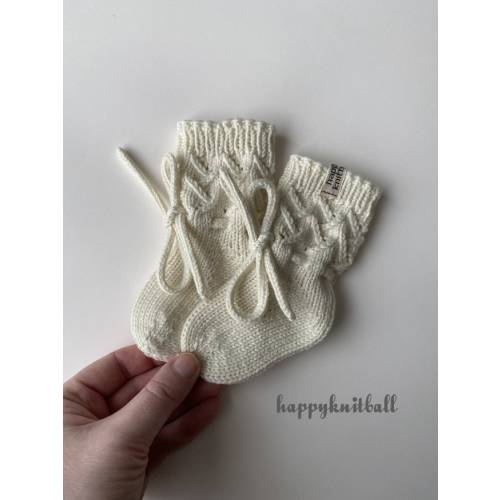 Handknit Merino Wool Baby Socks, White Baby Wool Socks, Knit Winter Socks For Baby Girl Boy, Baby Shower Gift Socks, Cable Knit Socks