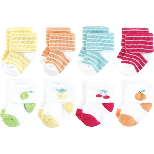 Hudson Baby Baby Girls' Cotton Rich Newborn and Terry Socks
