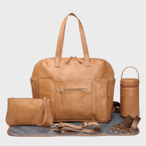 Chelsea Convertible Diaper Bag | Backpack to Tote | Vegan Leather Designer Baby Bag | Hannah and Henry