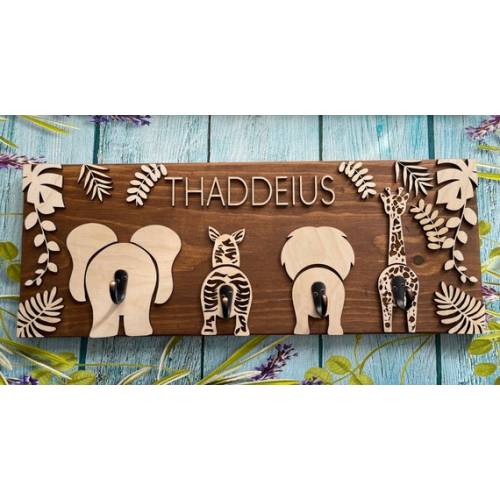 Animal Butt Sign Animal Hooks Sign Safari Nursery Sign - Etsy