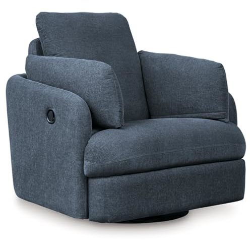 Signature Design by Ashley Modmax Contemporary Weather Resistant Manual Rocker Swivel Glider Recliner, Blue
