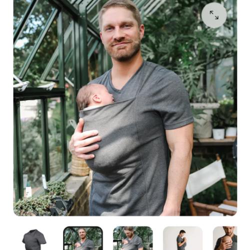 Lalabu Dad Shirt | Original Babywearing T-Shirt with Kangaroo Pouch | Baby Wrap Carrier for Newborns & Infants | Baby Wrap Carrier for Newborns | Essential for new Dads