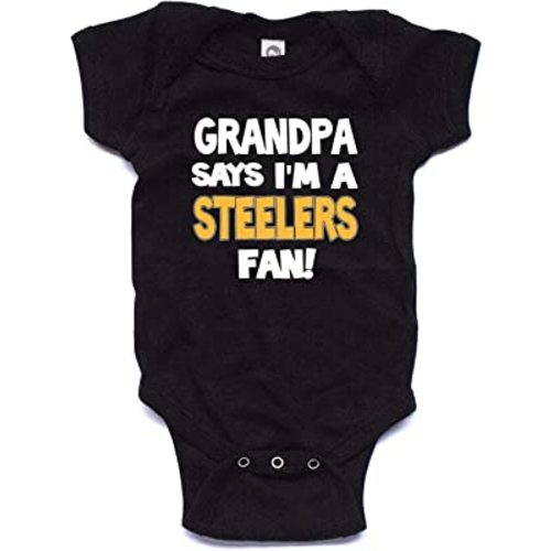 NanyCrafts Baby's My Grandpa Says I'm a Steelers Fan Bodysuit, Baby Steelers Fan