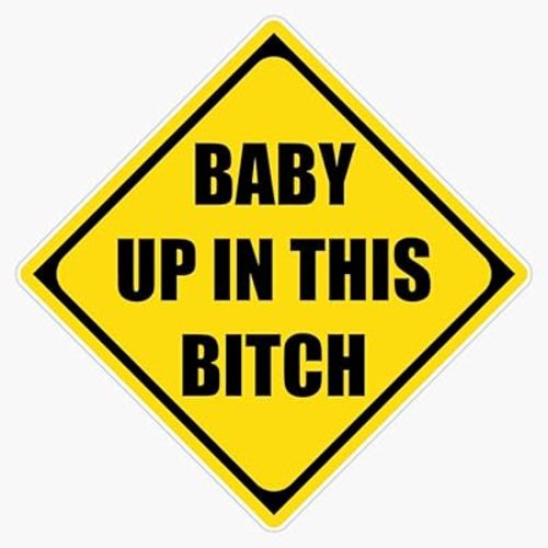 Magnet Baby Up in This Bitch Magnetic Reusable Vinyl Sticker 5"