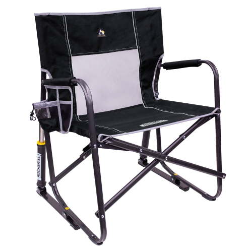 GCI Outdoor Freestyle Rocker XL Oversized Foldable Rocking Chair, Black