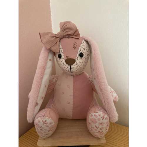 Patchwork Keepsake Bunny- Memory Bunny- Memorial Bunny- Keepsake Bear- Memory Bear- Memorial Bear- Baby Clothes Keepsake- Mothers Day Gift