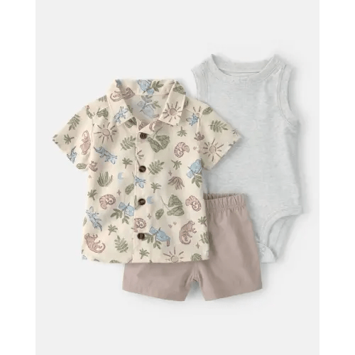Baby Boy 3-Piece Desert Short-Sleeve Top & Short Set | Carter's