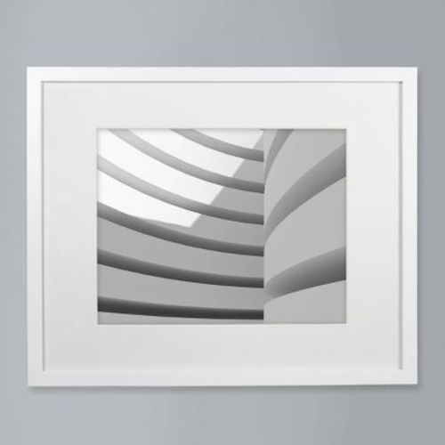 16" X 20" Matted To 11"x 14" Thin Gallery Frame White - Threshold™: Modern Wall Decor, Beveled Acid-free Mat