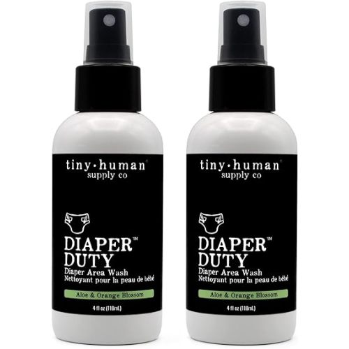 Diaper Duty Diaper Area Wash 4oz (2 Pack), Orange Blossom & Aloe, Gentle Cleansing Spray for Cloth Diapers, Calming & Soothing