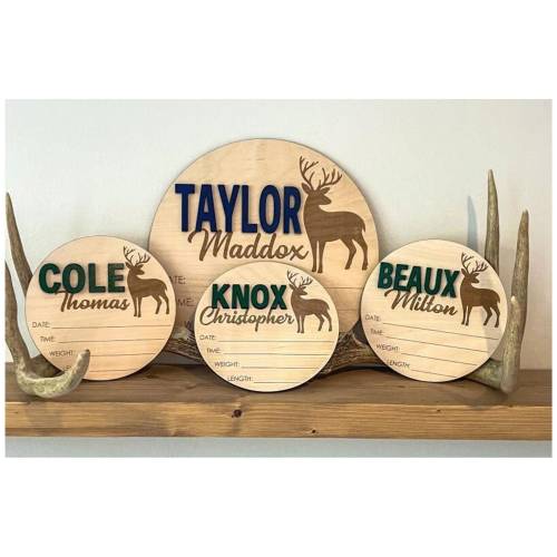 Baby Announcement 3D |Baby deer|Baby reveal |Newborn announcement|Baby‘s birth stats sign|Baby name keepsake|Baby deer name|Deer personalize