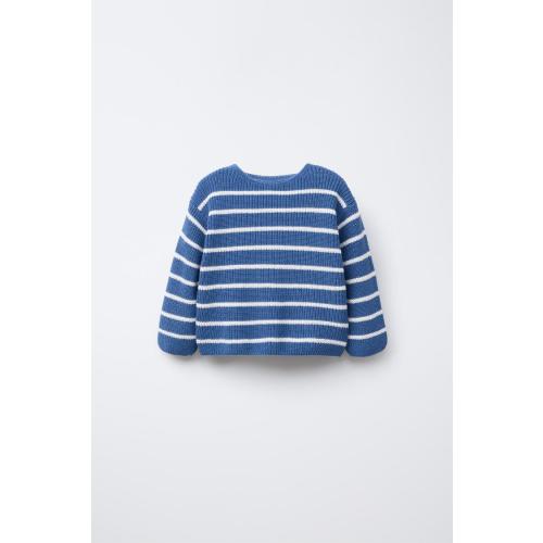 STRIPED KNIT SWEATER - Bluish | ZARA United States
