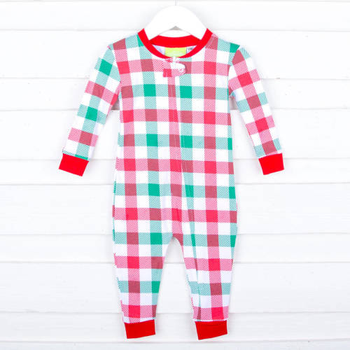 Holiday Check Knit Zip Sleeper