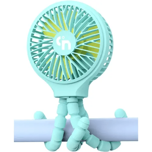 WiHoo Mini Handheld Stroller Fan,Battery Operated Fan Personal Portable Fan Car Seat Baby Fan with Flexible Tripod,USB or Battery Desk Fan Adjustable 3 Speeds for Camping/Traveling