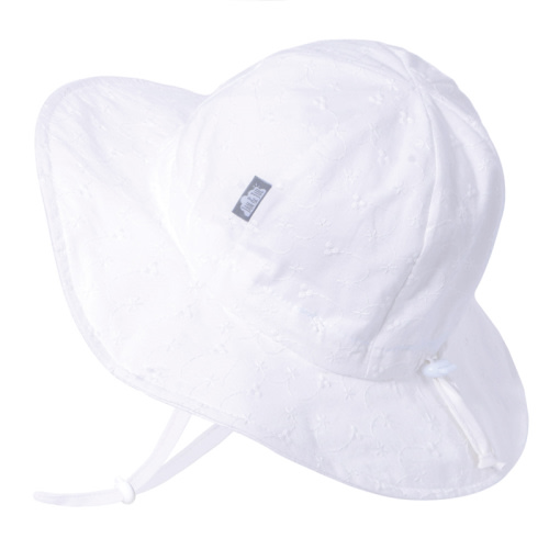 Kids Cotton Floppy Hats | White Eyelet 50+ UPF
