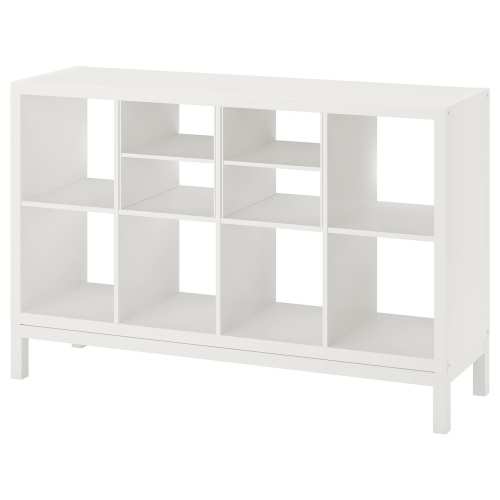 KALLAX Shelving unit with underframe - with 2 shelf inserts/white 57 7/8x37 "