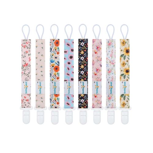 Babygoal Flower Pacifier Clips, 8 Pack Binky Paci Holder Clips for Baby Boys and Girls Fits for Most Pacifier, Binkie Styles & Baby Teethers & Toys and Gift 8PS48-B