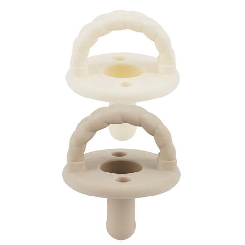Itzy Ritzy Sweetie Soother™ Silicone Pacifiers, Toast & Coconut, 6-18m