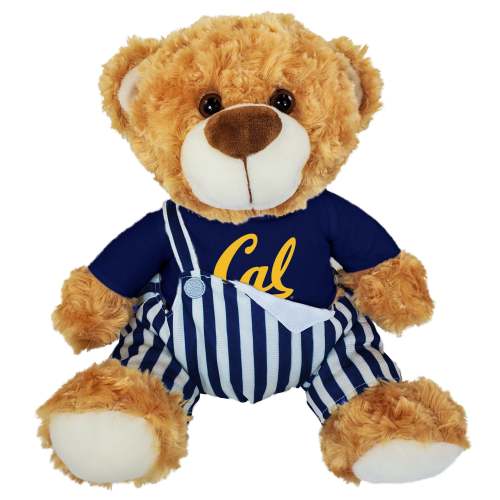 U.C. Berkeley Fred  teddy bear with Cal hoodie  and game day bib