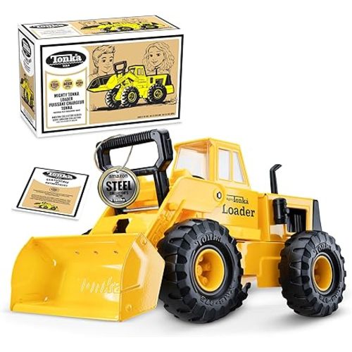Tonka Retro Front Loader - Collector's Edition - Made with 2X More Steel, Kids Construction Toy, Metal Truck, Toy Truck for Boys and Girls, Kids, Toddlers, Ages 3+