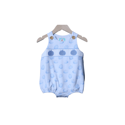 Smocked Blue Watercolor Pumpkin Bubble