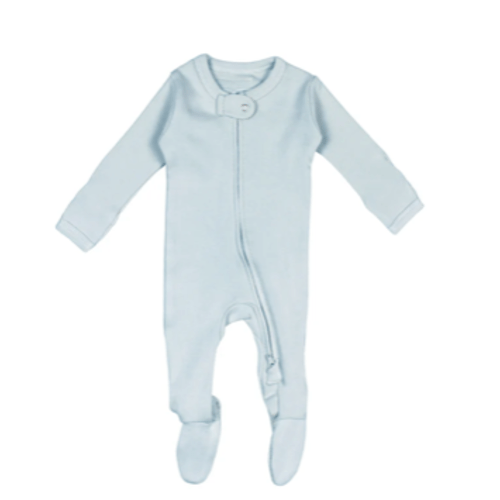 Organic 2-Way Zipper Footie in Moonbeam – L'ovedbaby