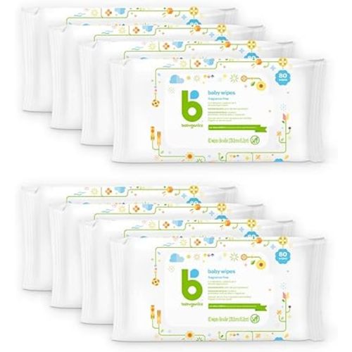 Babyganics Unscented Diaper Wipes, 640 Count, Non-Allergenic and formulated with Plant Derived Ingredients, Packaging May Vary