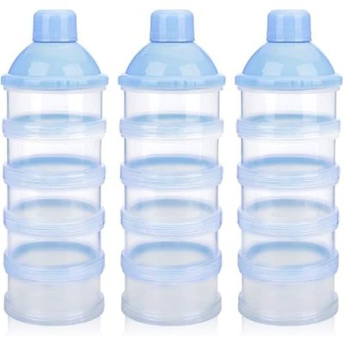 Accmor Formula Dispenser On The Go, 5 Compartments Stackable Formula Container for Travel, Baby Milk Powder Kids Snack Container, BPA Free