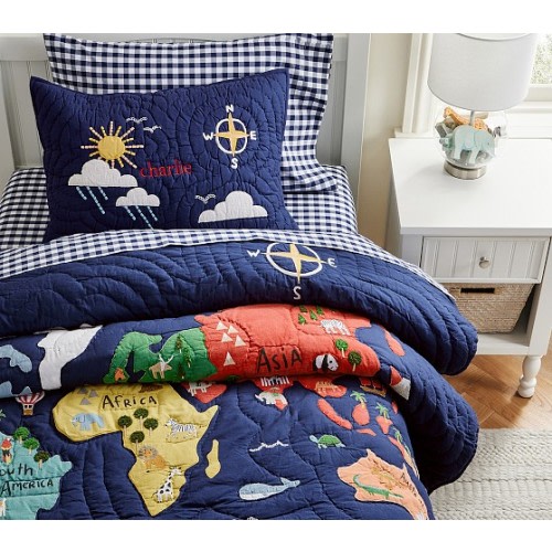 World Map Quilt & Shams | Pottery Barn Kids