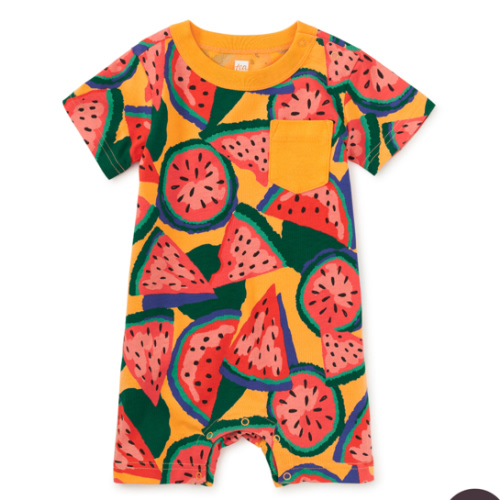 Pocket Shortie Baby Romper | Tea Collection