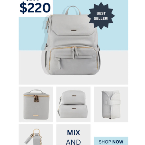 Mimi and Pal-Radley Breast Pump Backpack Bundle in “Mist”