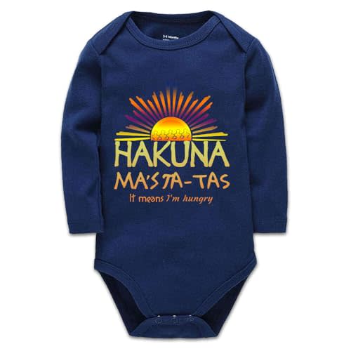 Baby Bodysuit Hakuna Ma's Ta-Tas Funny Cute Infant Creeper,One-Piece Baby Clothes 0-24 Months White