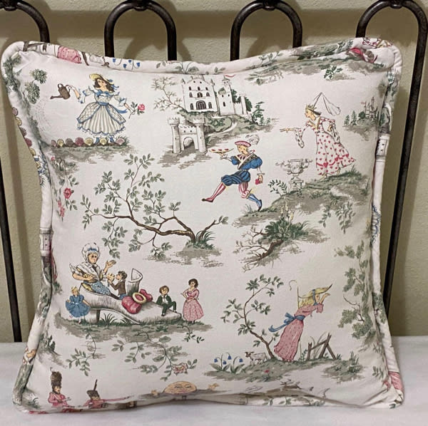 Nursery Rhyme Toile Baby Pillow
