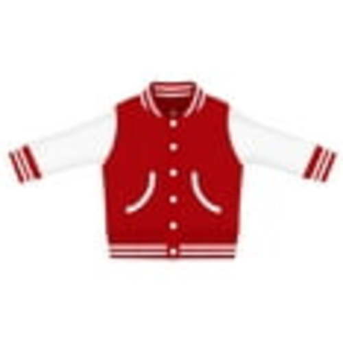 Creative Knitwear Long Sleeve Varsity Jacket for Infant and Toddler Boy's and Girl's, Red and White, 3-6 Months