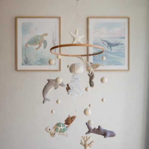 Baby crib Mobile ocean -Nursery baby mobile-Baby Mobile - Nautical Mobile- Nursery mobile- Sea ocean Mobile - Crib Mobile -Baby Shower Gift