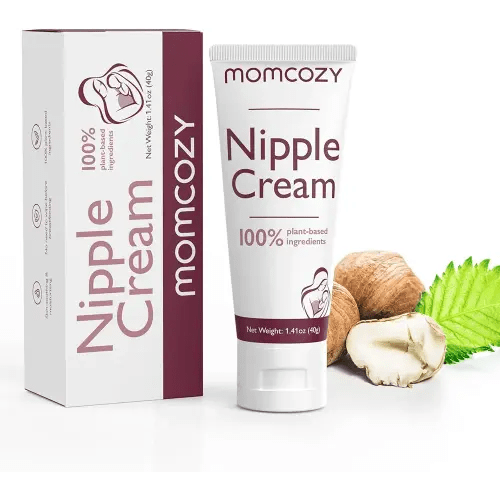 Momcozy Nipple Cream Safe for Breastfeeding, 100% Natural, Lanolin-Free Nipple Balm, Soothing Cream, Breastfeeding Essentials for Nursing & Pumping Moms, 1.41 oz