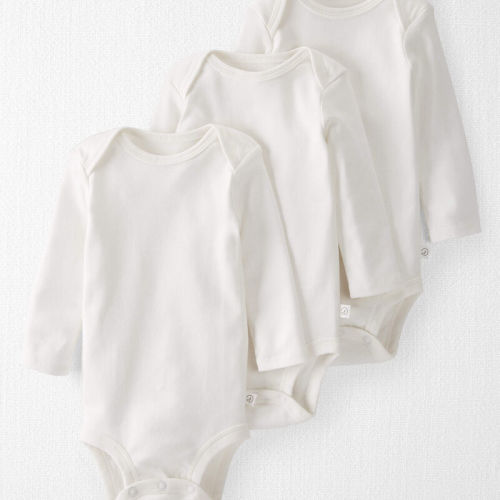 White Baby 3-Pack Organic Cotton Bodysuits | Carter’s Oshkosh Canada