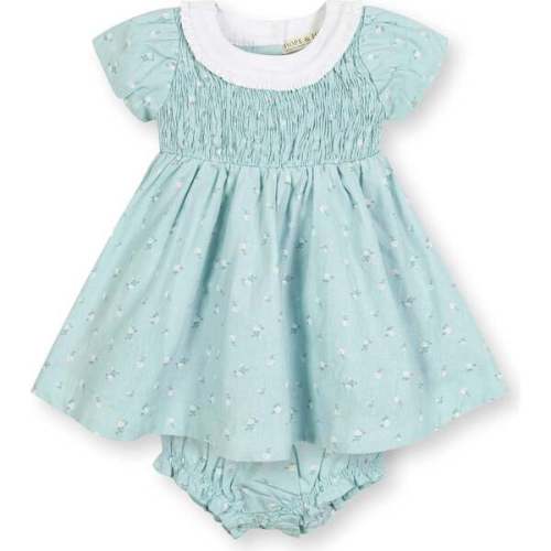 Short Sleeve Linen Dress with Ruffle Collar, Tea Room Floral - Hope & Henry | Maisonette