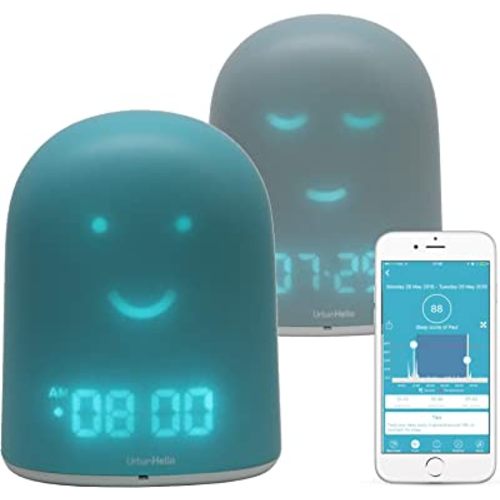 REMI - The Best Ok to Wake Children Clock - Sleep Trainer - Sleep Tracker - Audio Baby Monitor - Night Light & White Noise Sound Machine - mp3 and Streaming Music Speaker - Time-to-Rise Face - Blue