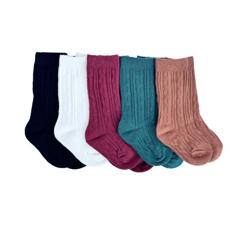 Pepper Knee-High Cable Knit Socks