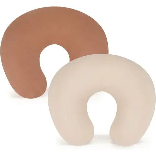 Accmor 2 Pack Muslin Nursing Pillow Covers, 100% Cotton Soft Nursing Covers for Breastfeeding Pillows, Slipcover for Baby Girls Boys Newborn