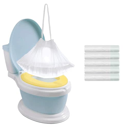 Tebery 100 Pack Portable Potty Chair Liners with Drawstring, Potty Bags Potty Liners Disposable for Baby Toilet Potty Training Seat