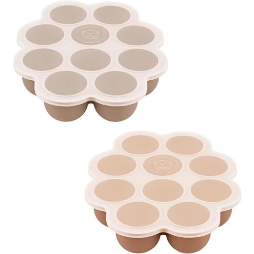 KeaBabies Silicone Baby Food Freezer Tray with Clip-on Lid - 2oz x 10 Pods Baby Food Silicone Freezer Molds, Breast Milk Freezer Tray, Dishwasher, Microwave, BPA-Free Baby Food Storage Tray