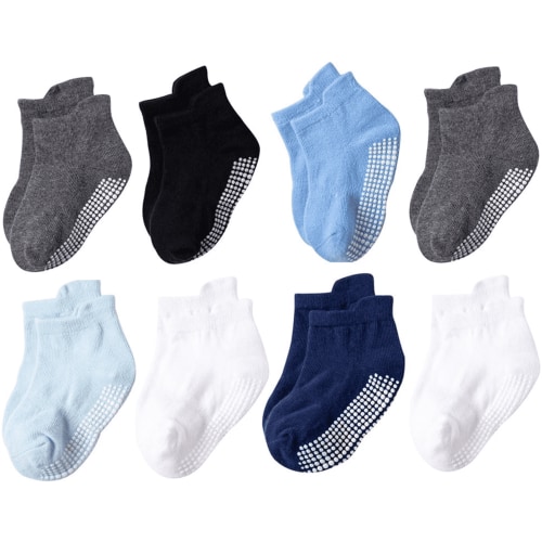 8 Pairs Baby Socks with Grippers, Non Slip Grip Baby Socks for 0-12 Months Infants Newborn Toddlers Boys Girls