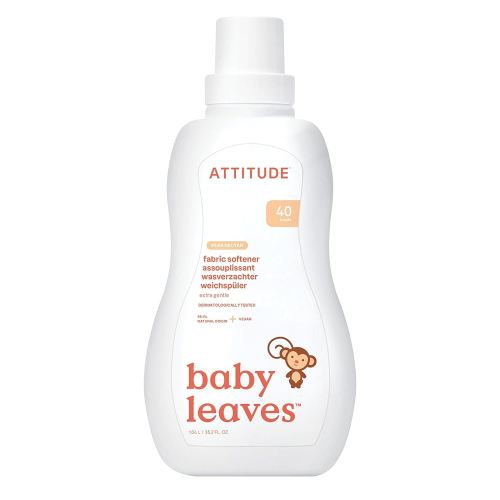 ATTITUDE Baby Fabric Softener, Plant and Mineral-Based Ingredients, HE Compatible, Vegan and Cruelty-free Laundry and Household Products, Pear Nectar, 40 Loads, 33.8 Fl Oz