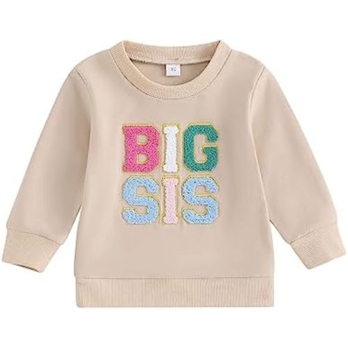 Toddler Baby Boy Girl Matching Clothes Big Sis Bro Crewneck Sweatshirt Oversized Sweater Outfits