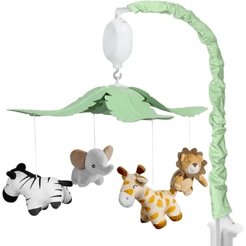 Feisike Jungle Safari Baby Crib Mobile with 35 Soothing Lullabies & 3 Modes - Adjustable Nursery Mobiles for Boys & Girls, Animal-Themed Nursery Decor Musical Mobile for Crib or Bassinet