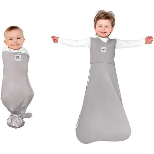 The Ollie Swaddle® & Alphie Sleep Pouch® Baby Sleep Bundle – 3-Way Adjustable Newborn Swaddle Blanket and Wearable Sleep Sack | Moisture-Wicking, Buttery-Soft Fabric | Newborn to 14 Months (Stone)